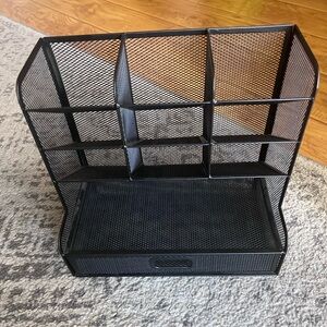 Black Mesh Desk Organizer